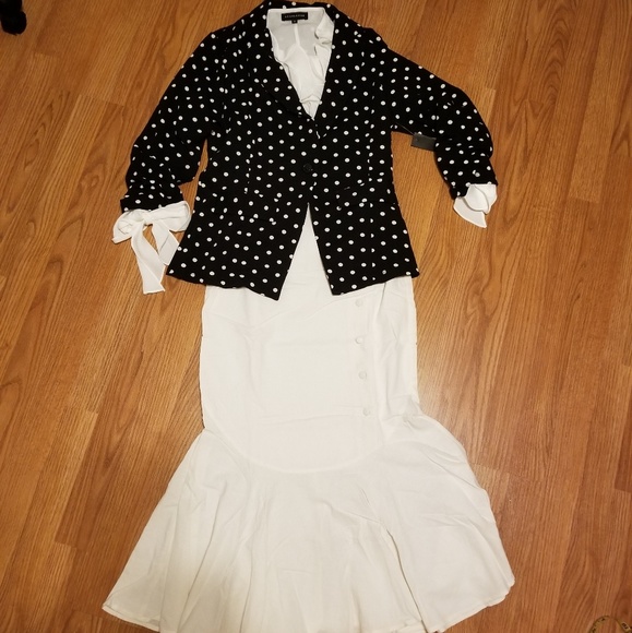 Last 1  Linen blend ivory midi skirt - Picture 4 of 6